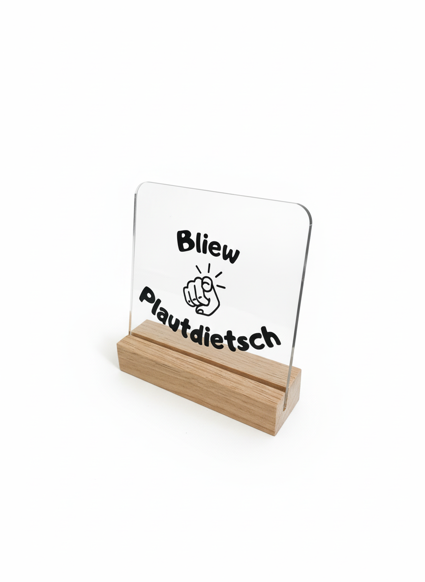 Tischaufsteller - Bliew Plautdietsch